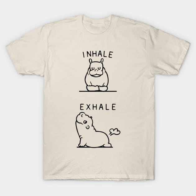 Inhale Exhale Baby Hippo T-Shirt by huebucket